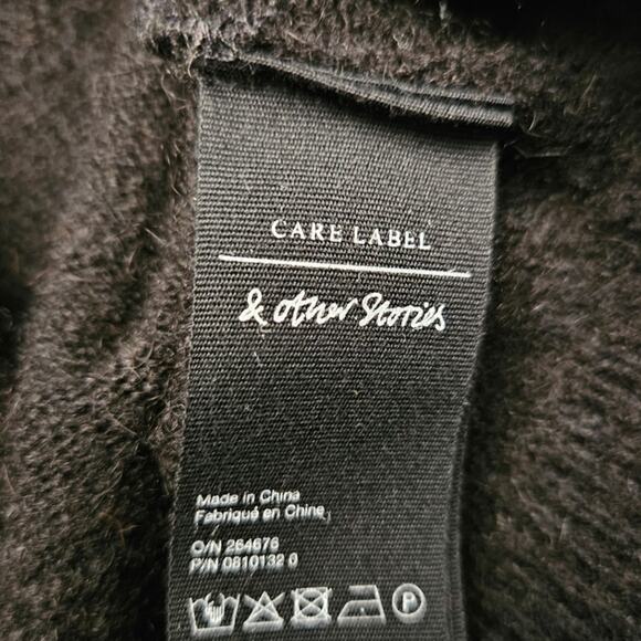 Paris Atelier & Other Stories Black Alpaca Wool Cardigan sz XS - Picture 5 of 6